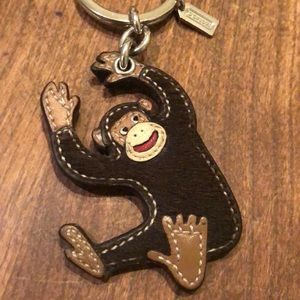 RARE Coach haircalf & leather Ape Key Fob/Leychain
